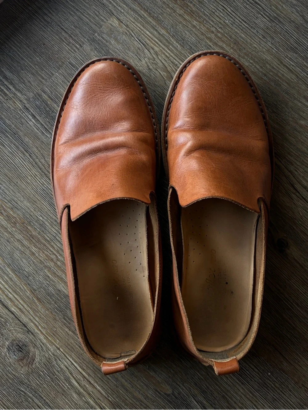 Italian Leather Brown Tan Loafer - 44/11